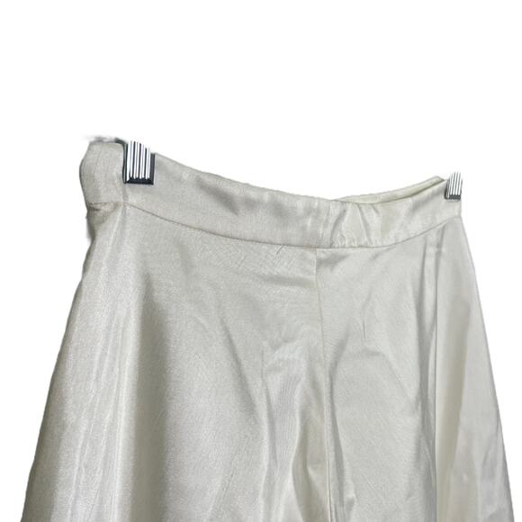 ASOS DESIGN Women's Soft Maxi Lehenga Skirt White Chiffon Linen Pleated 2 NWOT - Picture 3 of 10